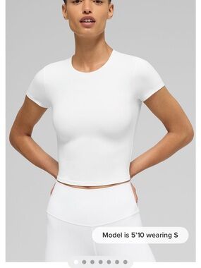 NWT ALO Softsculpt Precision Short Sleeve Top - White Small $78